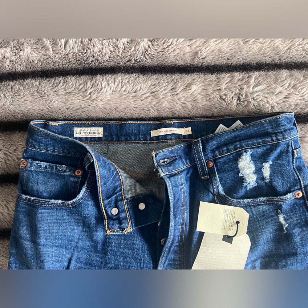 Levi's Blue Denim Jean Shorts - Picture 2 of 3